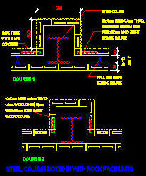 CAD Architect | Cad Details Bricks Blocks - Steel Column Supports